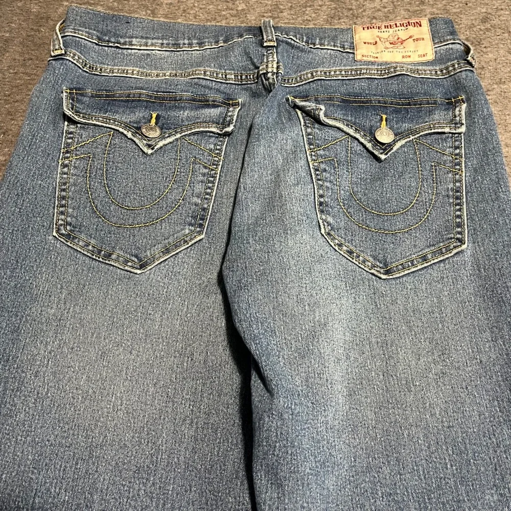 True Religion Geno Relaxed Slim Jeans Mens 34 Medium Wash Reed Slim Flap Pocket